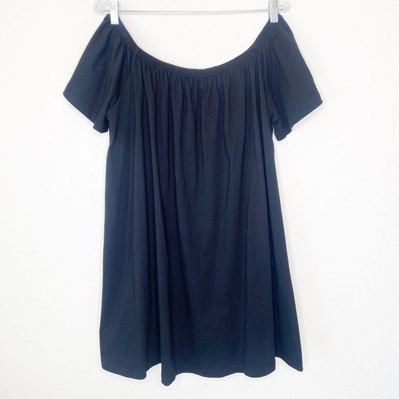 ASOS Off the Shoulder Flutter Sleeve Black Tunic Top 14 NWT - Picture 1 of 10